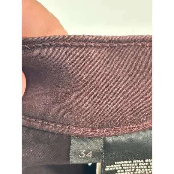 J Brand Kane Straight Fit Jean French Terry Burgundy Size 34 NWTs - Picture 6 of 13
